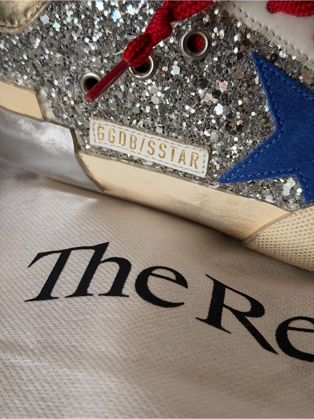 Golden Goose Superstar Silver Glitter Sneakers - Picture 3 of 10
